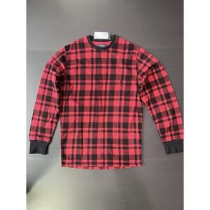 Ralph‎ Lauren Polo Thermal Shirt Men's Size S - NWT - Plaid Red / Black